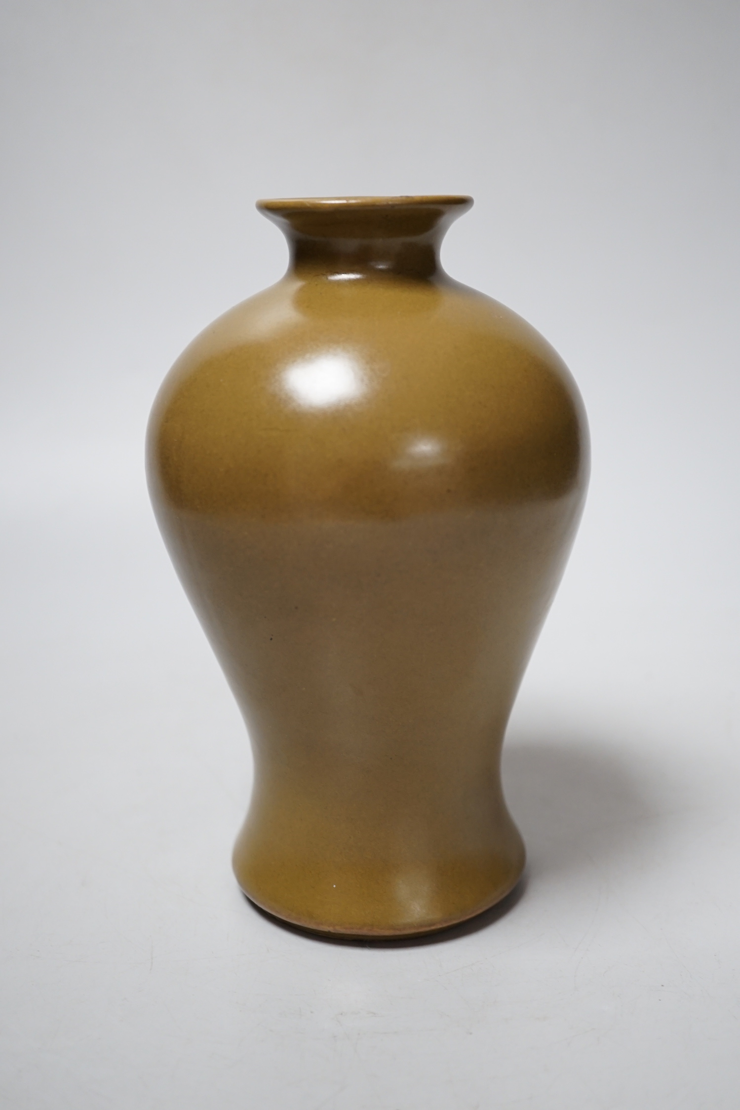 A Chinese tea dust glazed meiping, 18cm